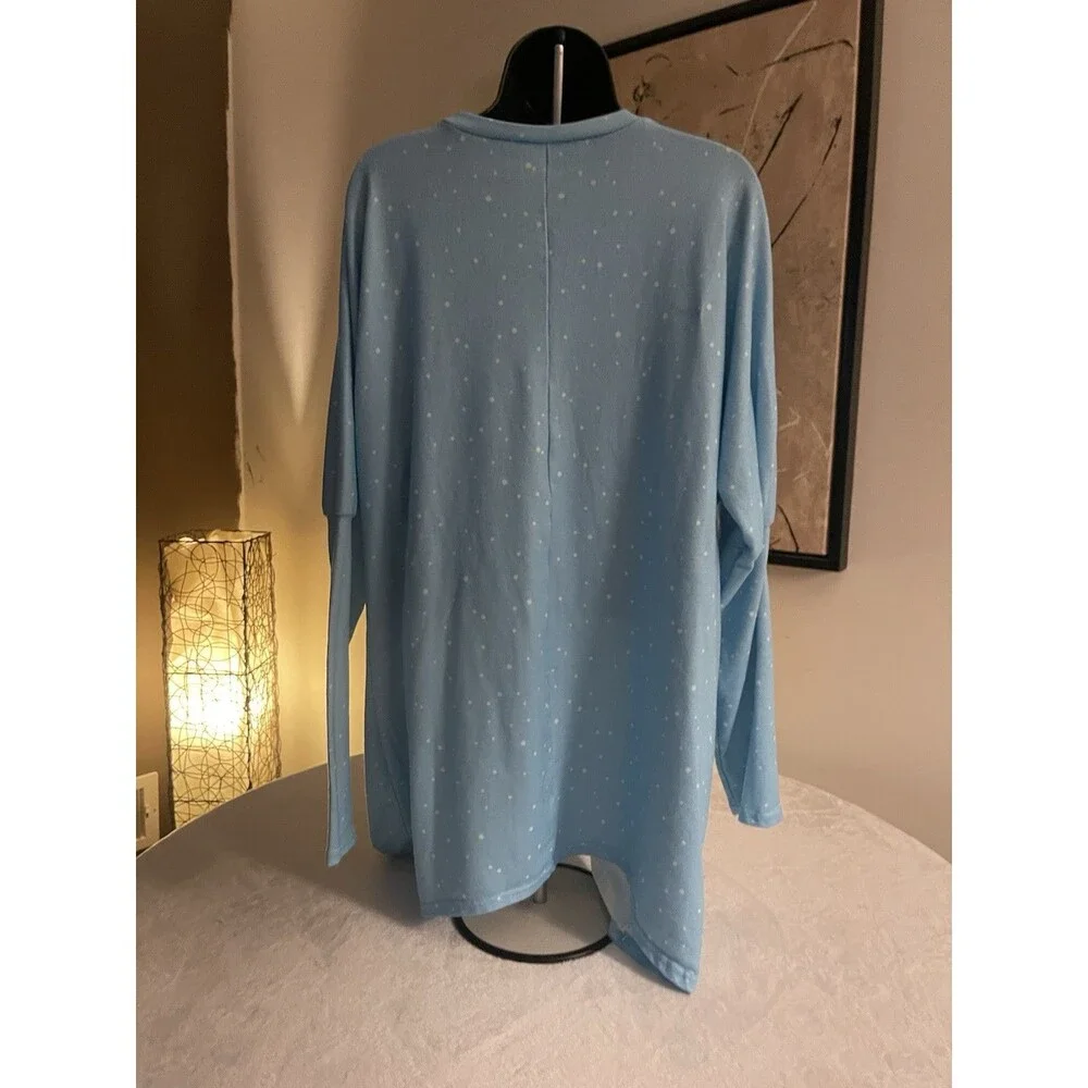 Unbranded Silly Fun Oversized Top Or Pajamas. Snowman Theme. No Tag. Blue